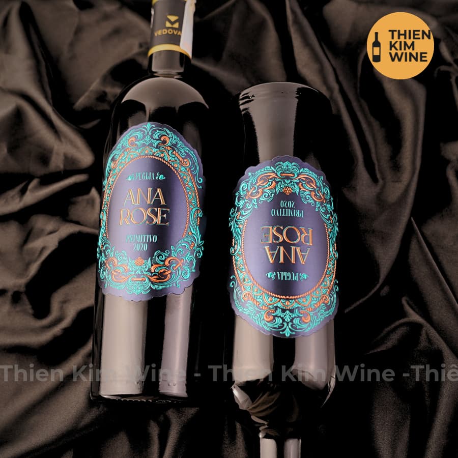 [Chính Hãng] - Rượu Vang Đỏ Ý ANA ROSE Primitivo Puglia - 750ml (16%) Kèm Hộp Quà Tặng VIP