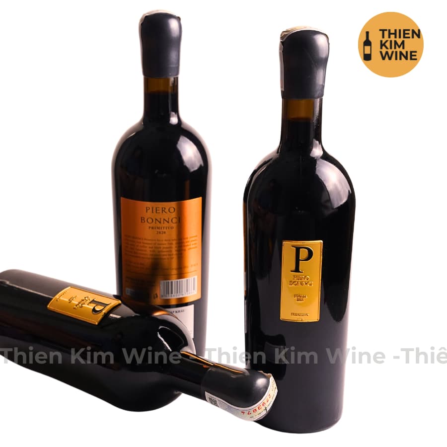 [Chính Hãng] - Rượu Vang Đỏ Ý cao cấp Piero Bonnci (vang chữ P) Primitivo Wine Puglia - 750 ml (17%)