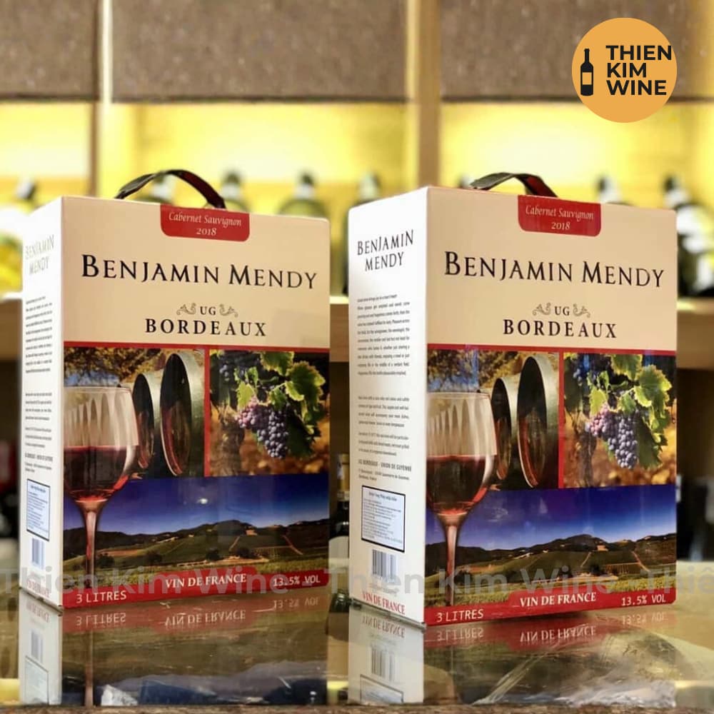 [Chính Hãng] - (Bịch 3 lít) Rượu Vang Đỏ Pháp Benjamin Mendy Cabernet Sauvignon - 13.5%