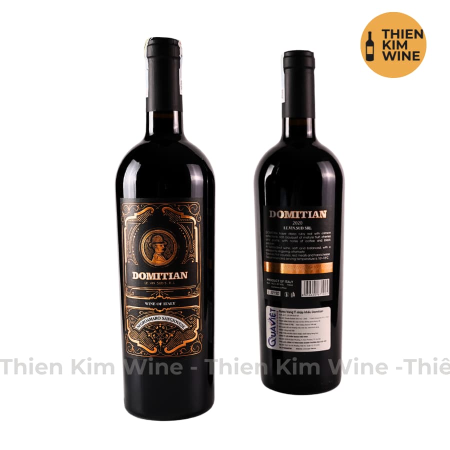 [Chính Hãng] - Rượu Vang Đỏ Ý DOMITIAN Negroamaro Wine Puglia - 750ml (14.5%)