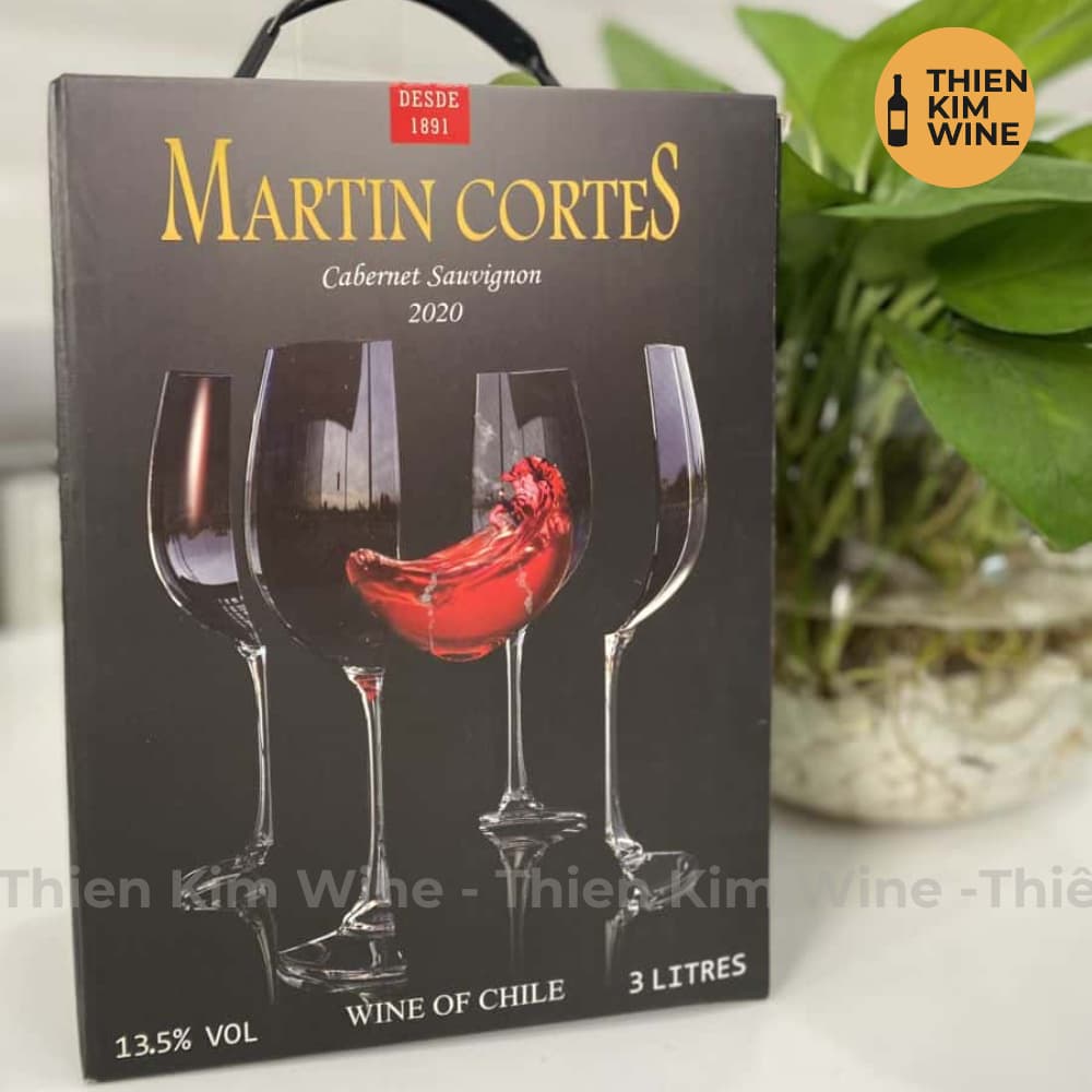 [Chính Hãng] - (Bịch 3 lít) Rượu Vang Đỏ Chile Martin Cortes Cabernet Sauvignon - 13.5%