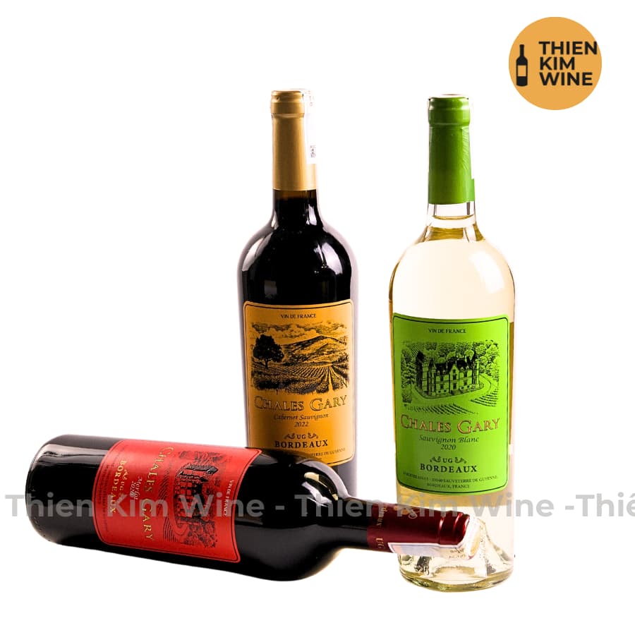 [Chính Hãng] - Rượu Vang Trắng Pháp Chales Gary Cabernet Sauvignon Blanc- 750ml (12.5%)