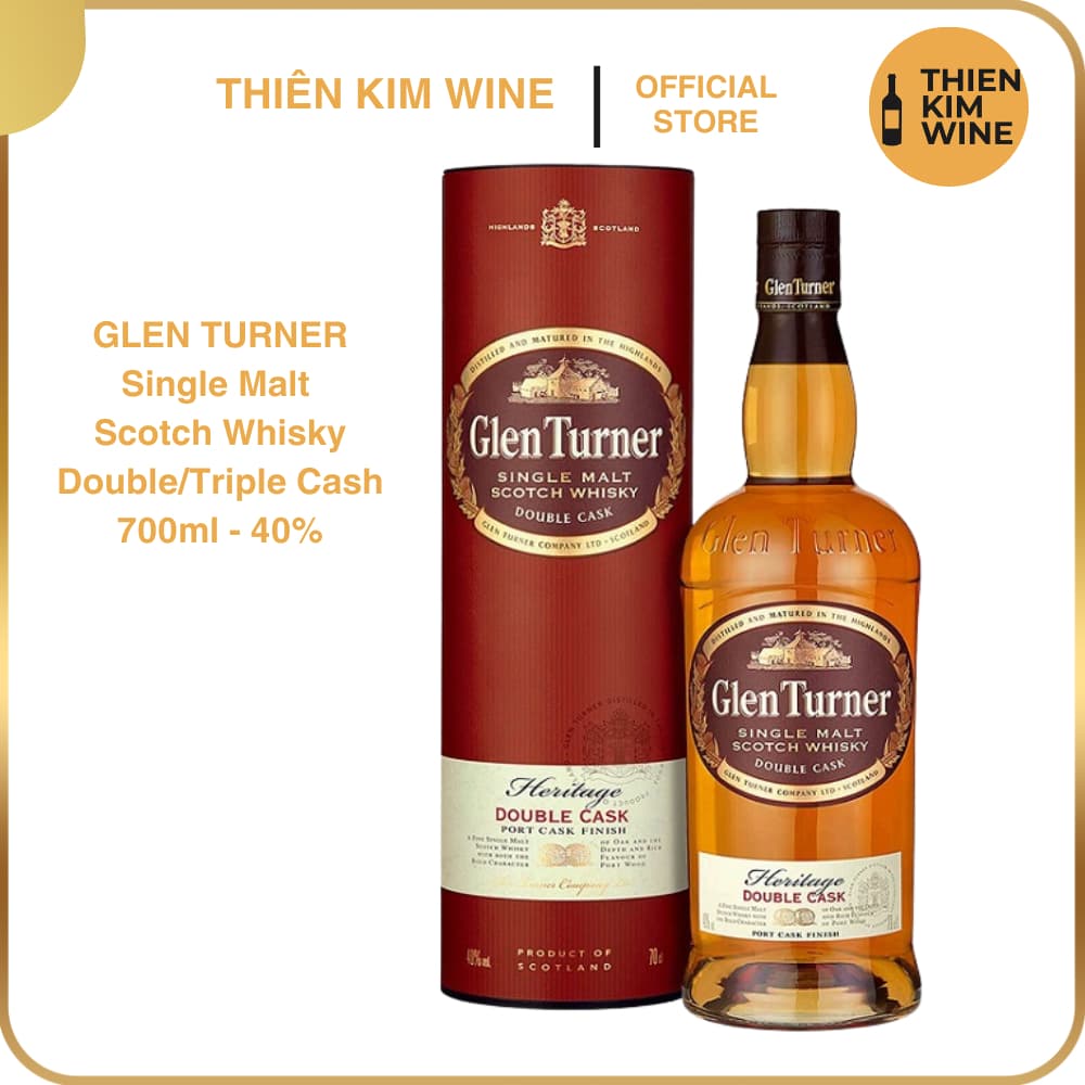 [Chính Hãng] - Rượu Whisky Scotland Glen Turner Heritage Single Malt - 700ml (40% độ) TẶNG KÈM HỘP