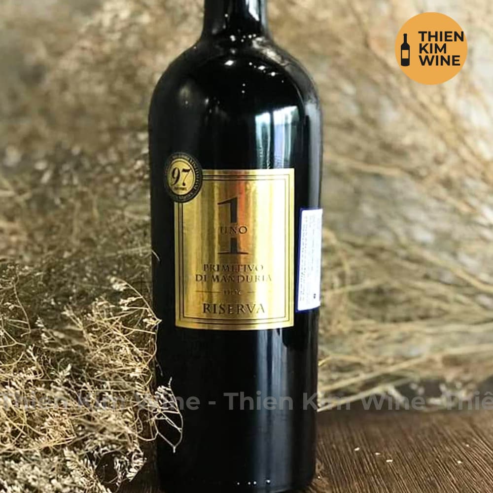 [Chính hãng] - Rượu Vang Đỏ Ý UNO 1 Primitivo Di Manduria “Riserva” Cao cấp 97/100 Point “Hạng D.O.C” Có Hộp 750ml (14%)