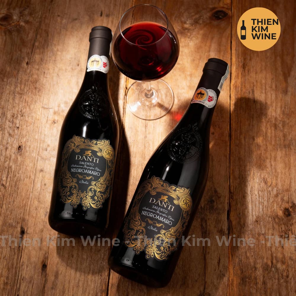 [Chính Hãng] - Rượu Vang Đỏ Ý Danti Negroamaro 96/100 Điểm - 750ml (14,5%)