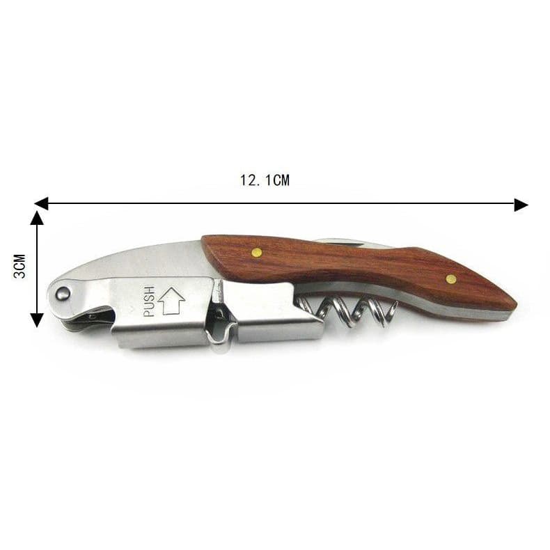 [Chính Hãng] - Khui rượu vang đa năng 3 in 1 cán gỗ loại cao cấp, lõi Inox siêu bền - Thiên Kim Wine