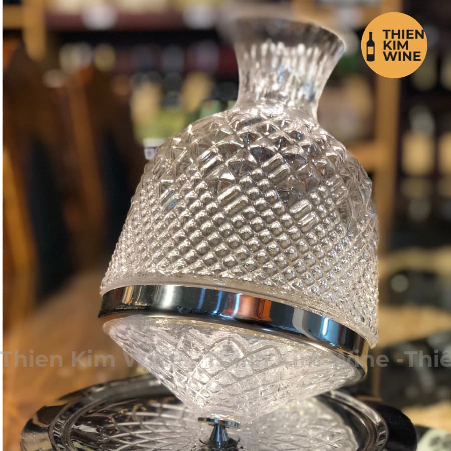 Decanter Bình rót rượu vang Xoay 360 độ (Thủy tinh pha lê sang trọng) - 1200ml