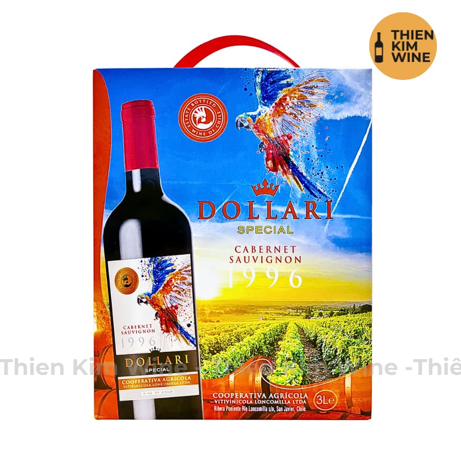 [Chính Hãng] - (Bịch 3 lít) Rượu Vang Đỏ Chile DOLLARI Special Cabernet Sauvignon - 13%