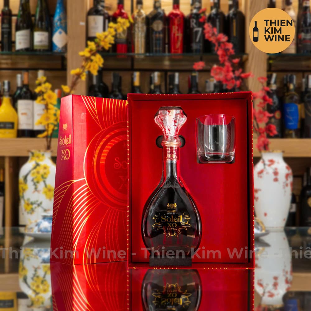 [Chính Hãng] - Hộp Quà Tặng VIP Rượu Brandy Pháp XO Soleil Extra - 700ml (Full Set)
