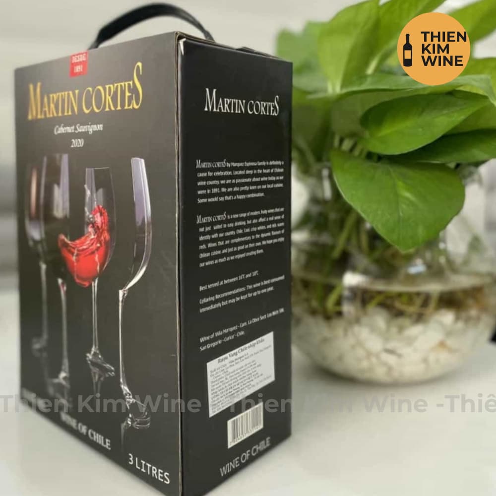 [Chính Hãng] - (Bịch 3 lít) Rượu Vang Đỏ Chile Martin Cortes Cabernet Sauvignon - 13.5%