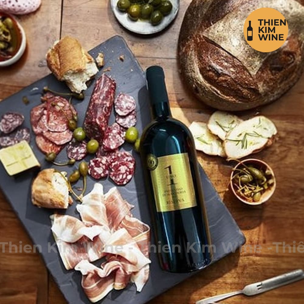[Chính hãng] - Rượu Vang Đỏ Ý UNO 1 Primitivo Di Manduria “Riserva” Cao cấp 97/100 Point “Hạng D.O.C” Có Hộp 750ml (14%)