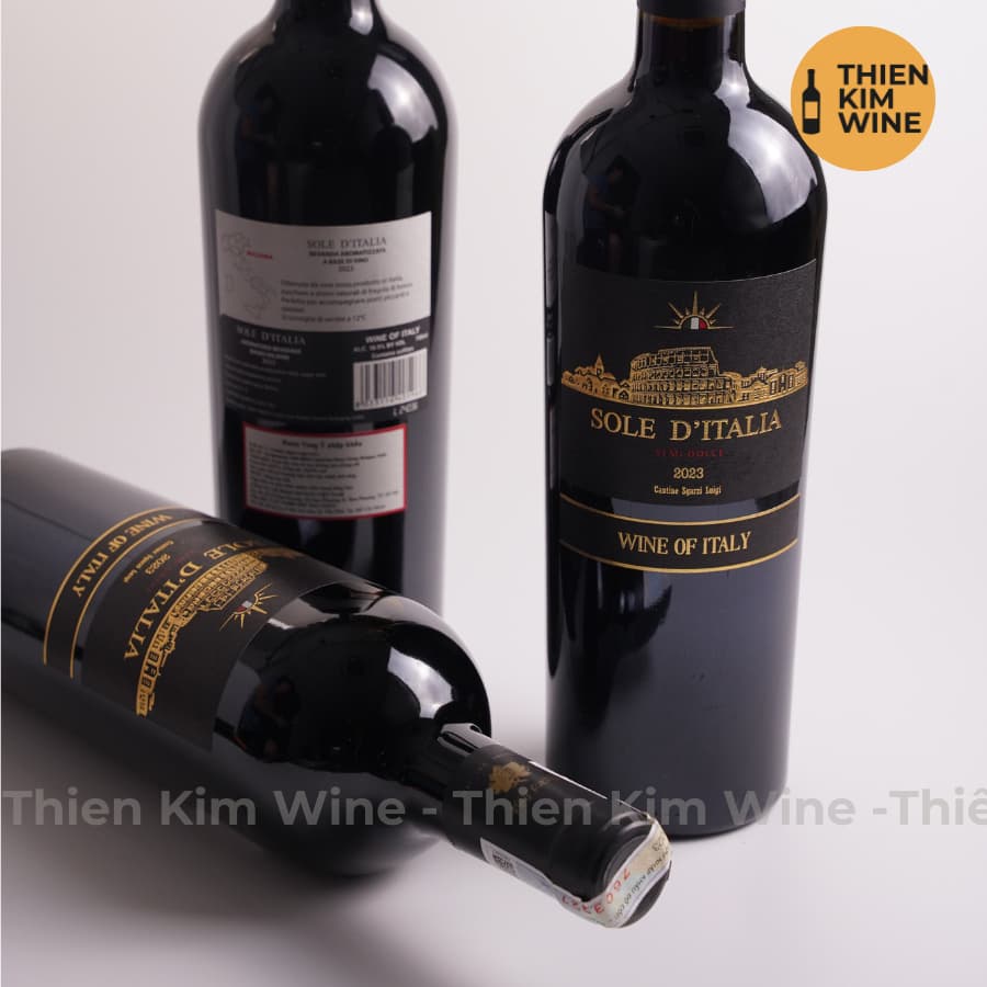 [Chính Hãng] - Rượu Vang Đỏ Ngọt Ý Sole D'Italia Semi - 750ml (10,5%)