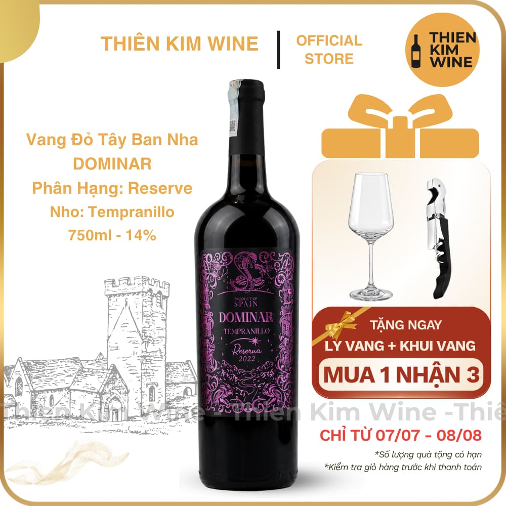 [Chính Hãng] - Rượu Vang Đỏ Tây Ban Nha DOMINAR Tempranillo - 750 ml (14%)