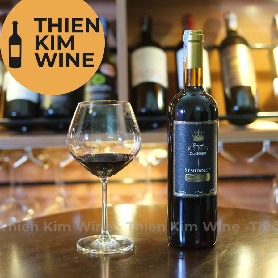 [Chính Hãng] - Rượu Vang Ý Ngọt KING Rosso Semidolce - 750ml (10,5%)