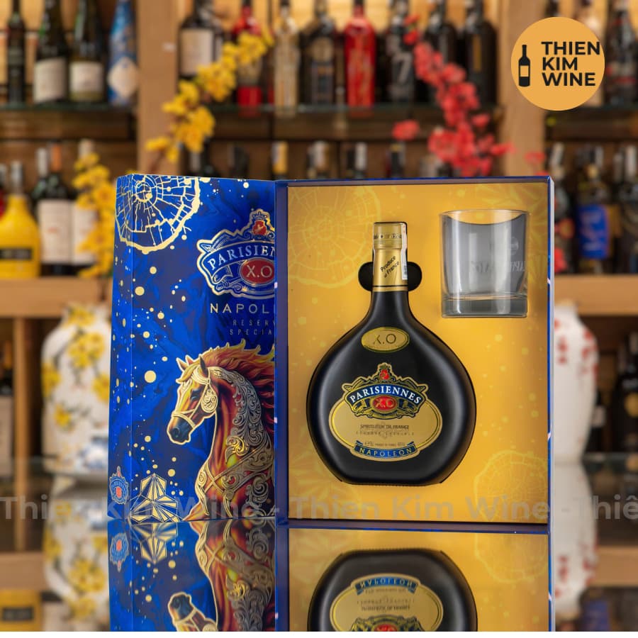 [Chính Hãng] - Hộp Quà Tặng VIP Rượu XO Brandy Pháp Parisiennes - 700ml (Full Set)