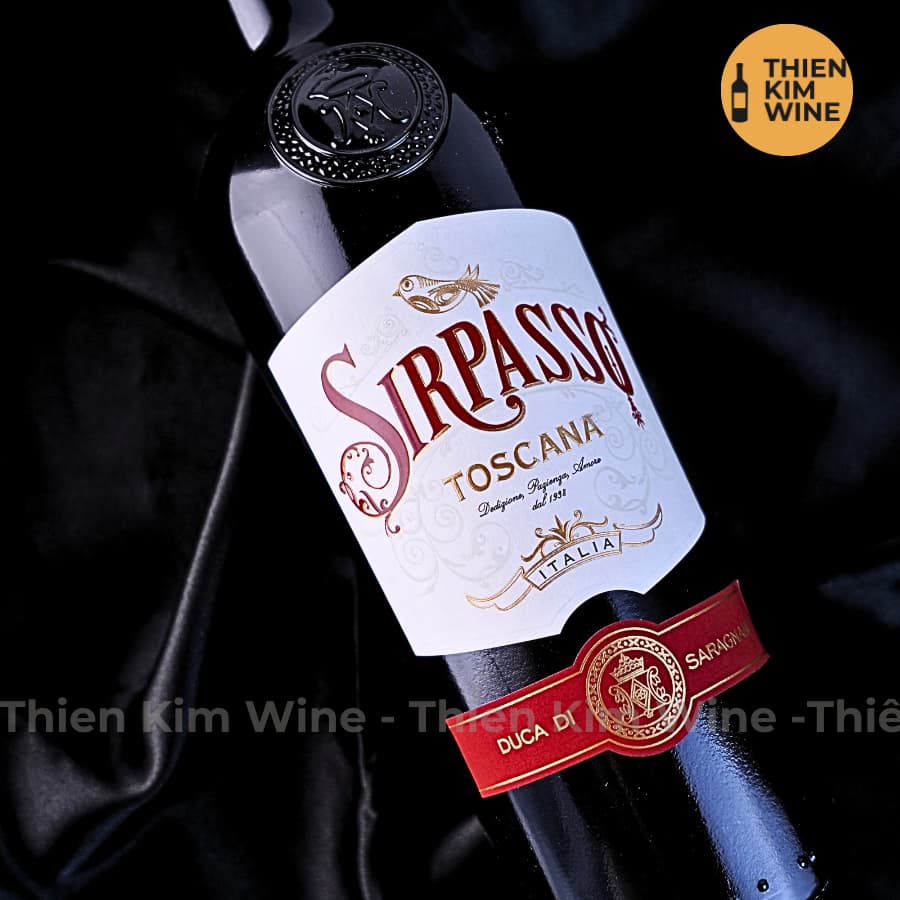 [Chính Hãng] - Rượu Vang Ý SirPasso Duca di Saragnano Blend Puglia Cao cấp 98/100 Point - 750ml (14%)