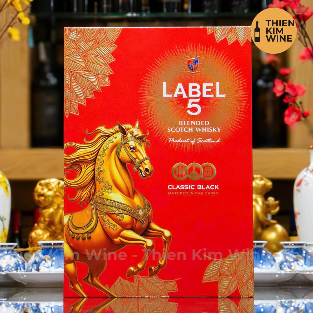[Chính Hãng] - Hộp Quà Tặng VIP  Whisky Scotch Label 5 - 1000ml (40%)