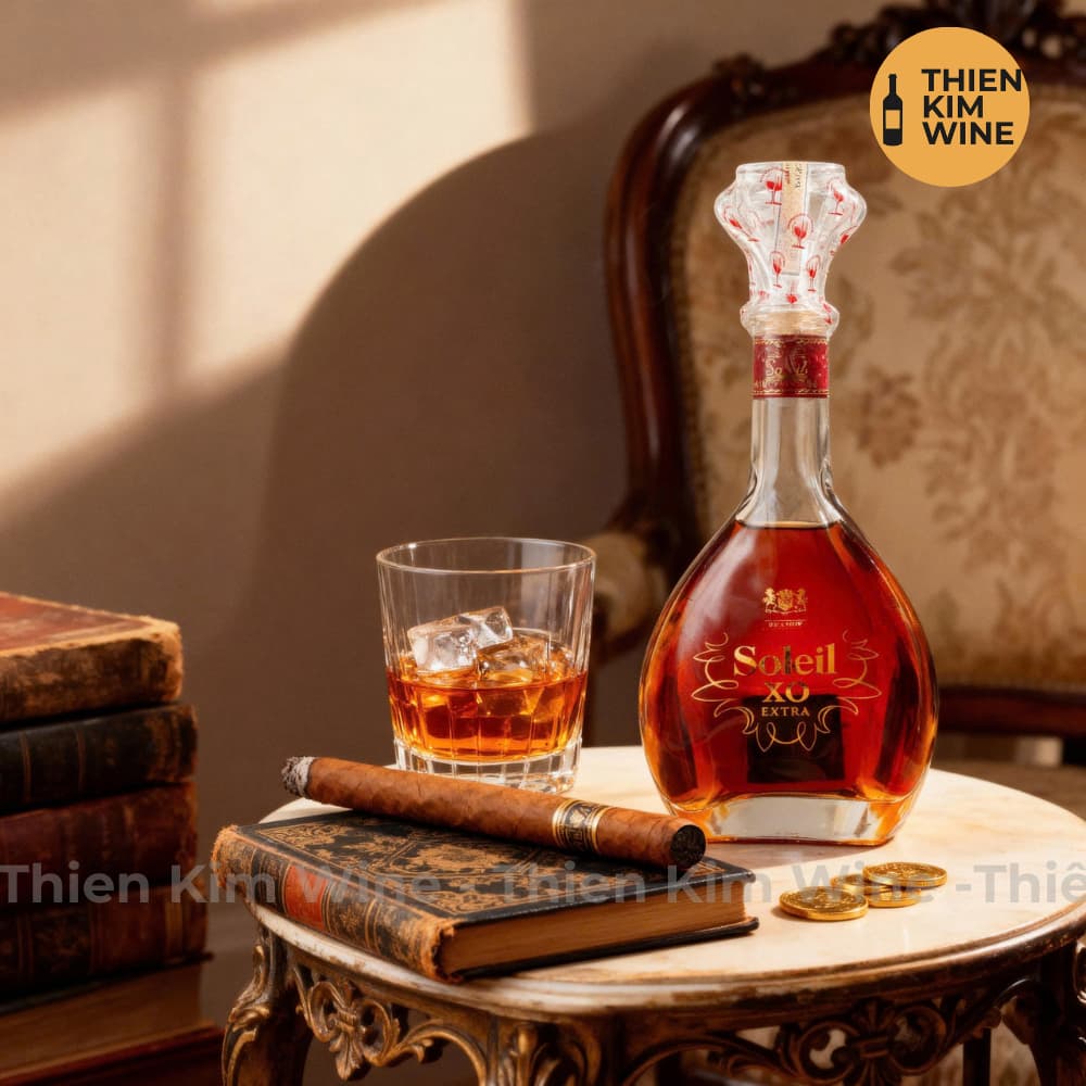[Chính Hãng] - Hộp Quà Tặng VIP Rượu Brandy Pháp XO Soleil Extra - 700ml (Full Set)