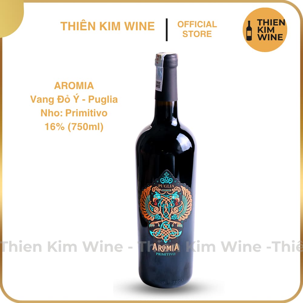 [Chính Hãng] - Rượu Vang Đỏ Ý Aromia Wine Primitivo - 750ml (16%)