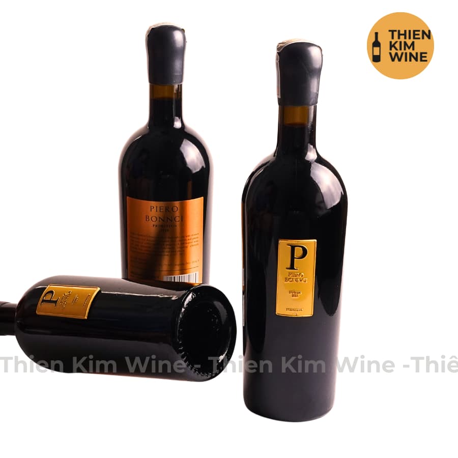 [Chính Hãng] - Rượu Vang Đỏ Ý cao cấp Piero Bonnci (vang chữ P) Primitivo Wine Puglia - 750 ml (17%)