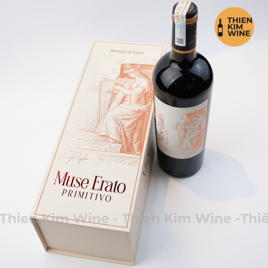 [Chính Hãng] - Rượu Vang Đỏ Ý Puglia Muse Erato Primitivo - 750ml (16%) - Có Hộp Riêng VIP