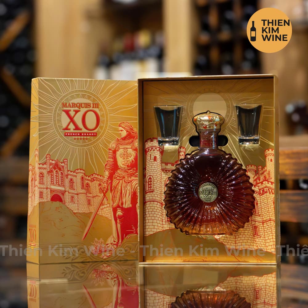 [Chính Hãng] - Hộp Quà Tặng VIP Rượu Brandy Pháp Marquis III XO - 750ml (Full Set)