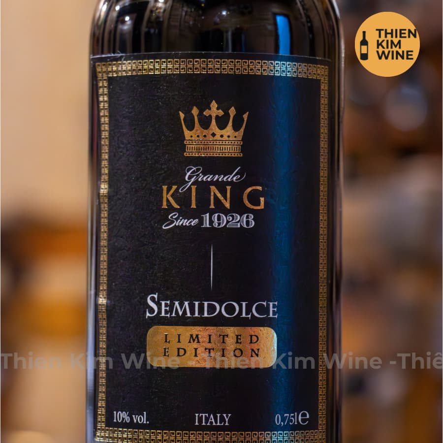 [Chính Hãng] - Rượu Vang Ý Ngọt KING Rosso Semidolce - 750ml (10,5%)