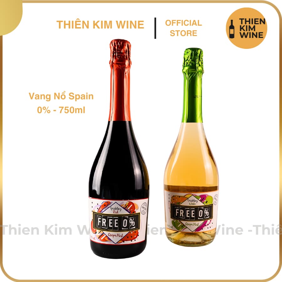 [Chính Hãng] - Vang Nổ Spakling Không Độ Tây Ban Nha Free 0% độ Red - White 750ml