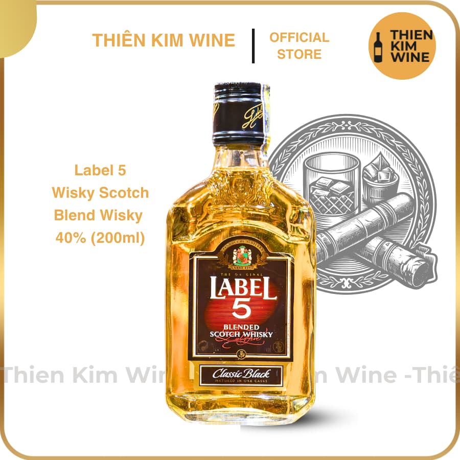 [Chính Hãng] - Rượu Whisky Scotch Label 5 - Chai Mini 200ml (40%)