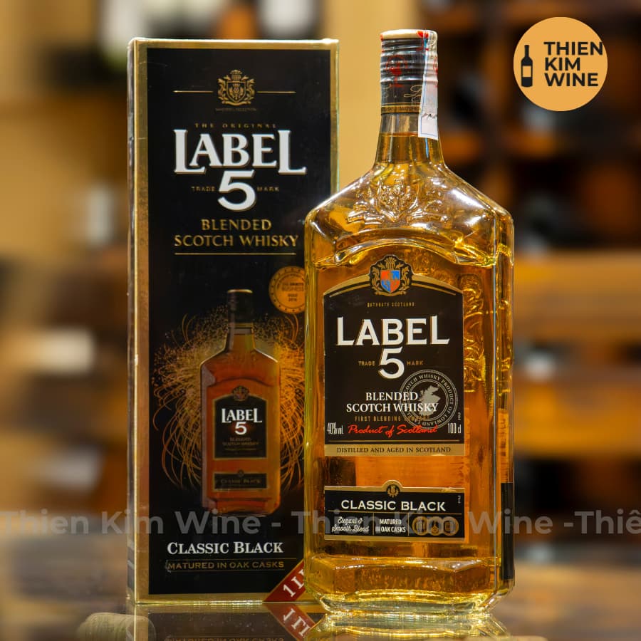 [Chính Hãng] - Hộp Quà Tặng VIP  Whisky Scotch Label 5 - 1000ml (40%)